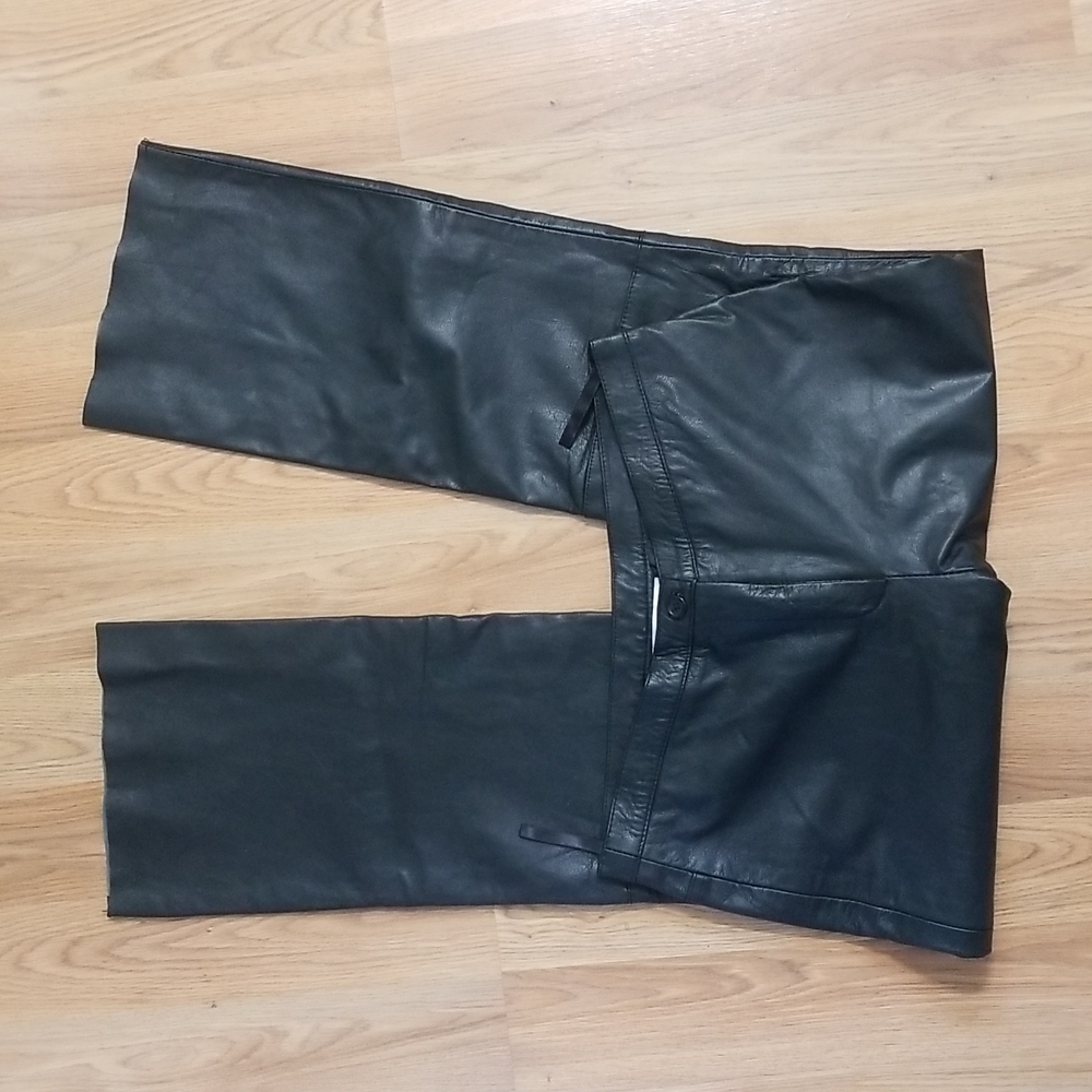 Keenan Leather Company Black leather Zip Up Pants 16